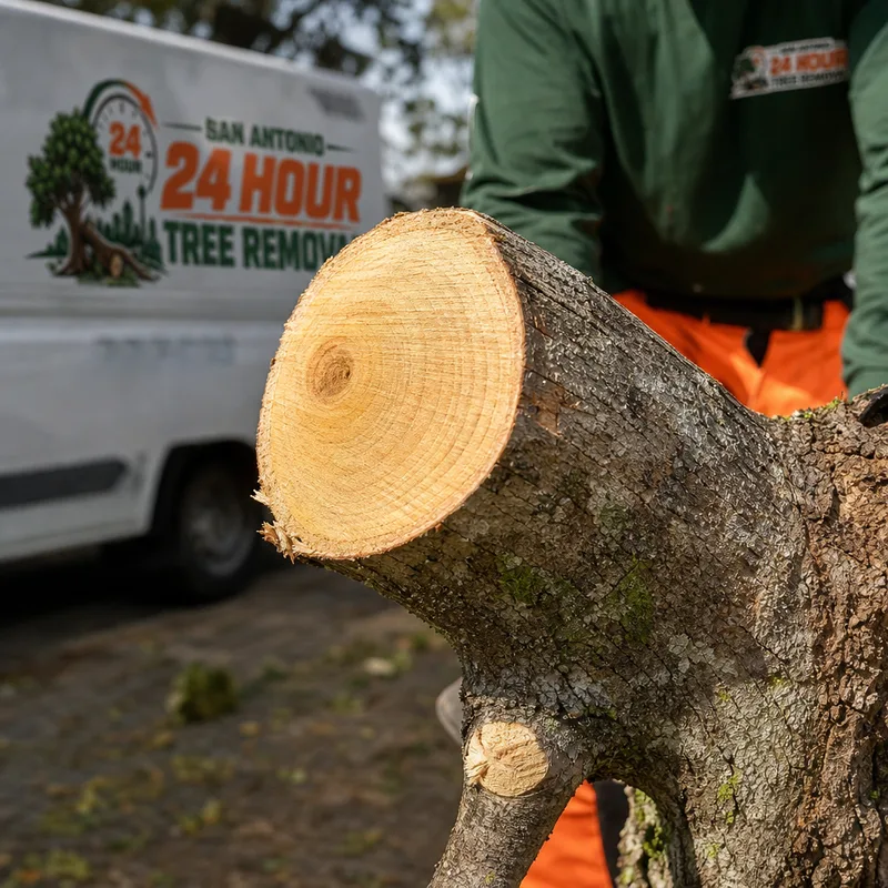 Fresh pruning cut made just outside the branch collar with clean tool marks and no tearing